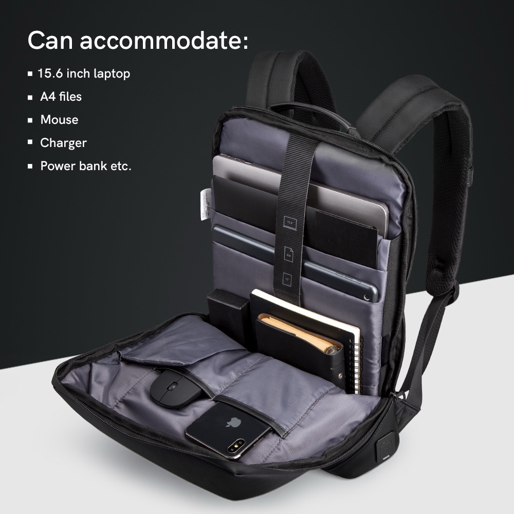 Kingsons Slim Laptop Backpack Unisex 15.6 inch Business Bag Ultralight USB NWOT - Picture 2 of 14